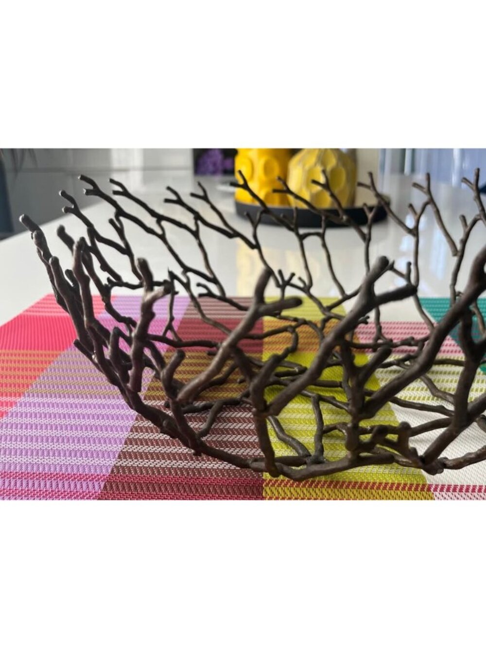 Brutalist Rustic brass Wire Compote Fruit Bowl Wire Art - Picture 2 of 4